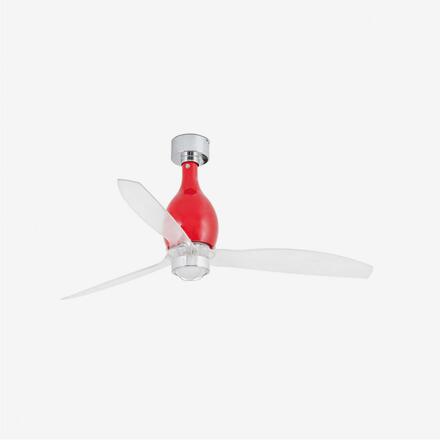 FARO MINI ETERFAN M LED, červená/transparentní, stropní ventilátor s DC motorem