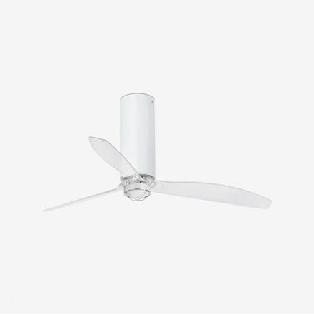 FARO TUBE FAN M LED, bílá/transparentní, stropní LED ventilátor s DC motorem