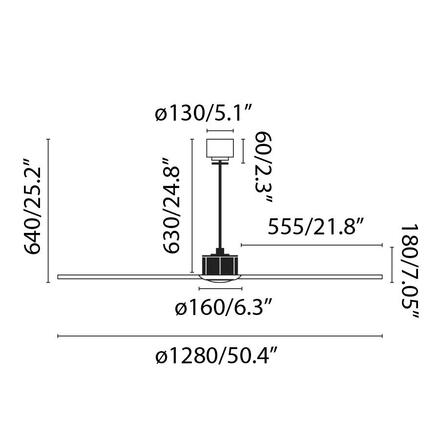 FARO JUST FAN M LED, chrom, stropní LED ventilátor s DC motorem