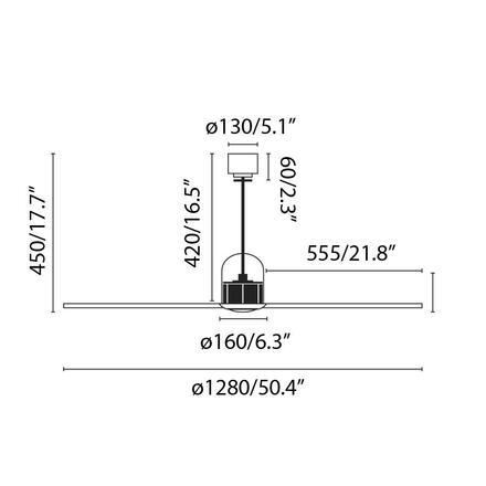 FARO DECO FAN M, chrom, stropní LED ventilátor s DC motorem