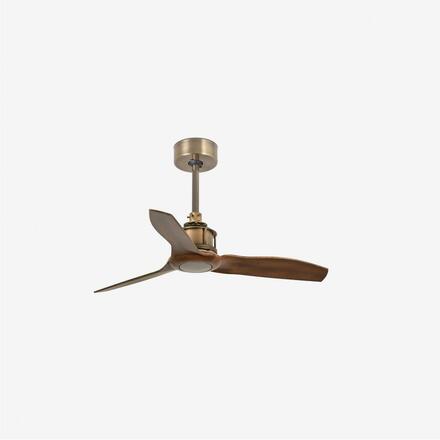 FARO JUST FAN XS, starozlatá/dřevo, stropní ventilátor 81cm