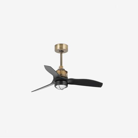 FARO JUST FAN XS LED, starozlatá/černá, stropní ventilátor 81cm