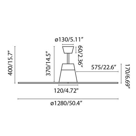 FARO TYPHOON M LED, bílá, stropní ventilátor s DC motorem