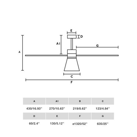 FARO AMELIA L CONE LED stropní ventilátor, černá