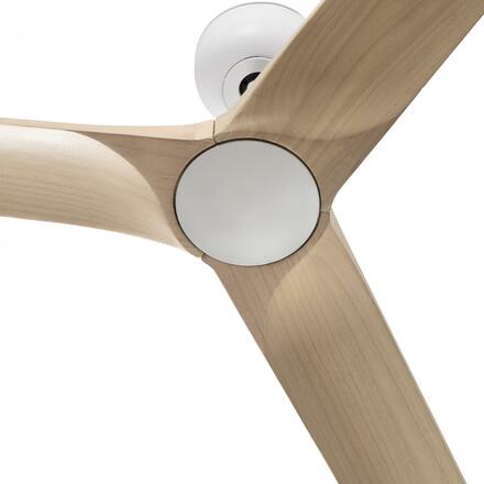 FARO HEYWOOD L stropní ventilátor, bílá/světlé dřevo s DC motorem