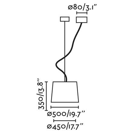 FARO CONGA závěsné svítidlo, černá/béžová, pr.450