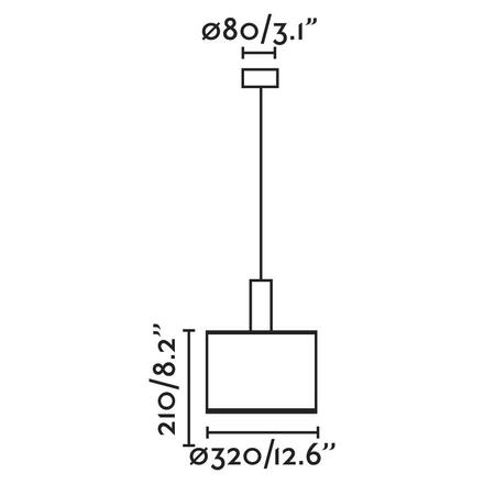 FARO MAMBO 320 závěsné svítidlo, černá/ratan, pr.320