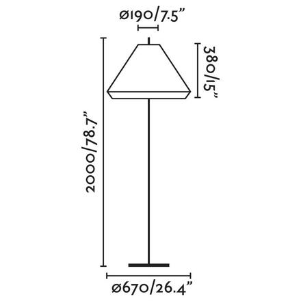 FARO SAIGON šedá/bílá stojací lampa 2M T70
