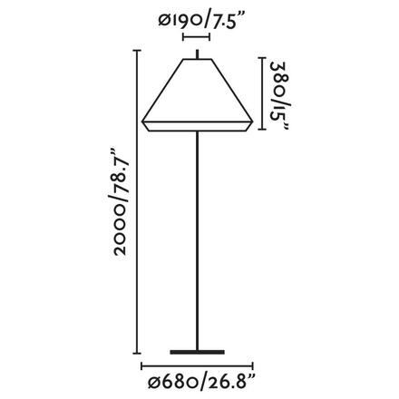 FARO SAIGON šedá/hnědá stojací lampa 2M W70