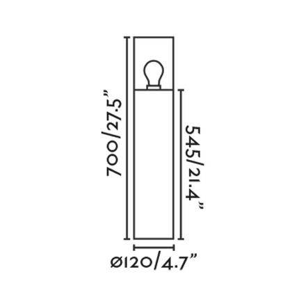 FARO KILA 700 sloupková lampa, tmavě šedá, kouřová