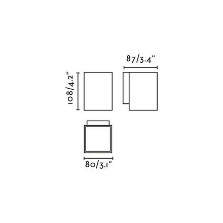 FARO KOV 1L nástěnné svítidlo hranaté, bílá 3000K 23°