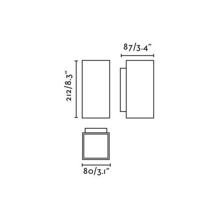 FARO KOV 2L nástěnné svítidlo hranaté, bílá 2700K 14°/34°