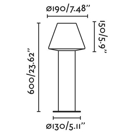 FARO MISTU sloupková lampa, tmavě šedá, H610