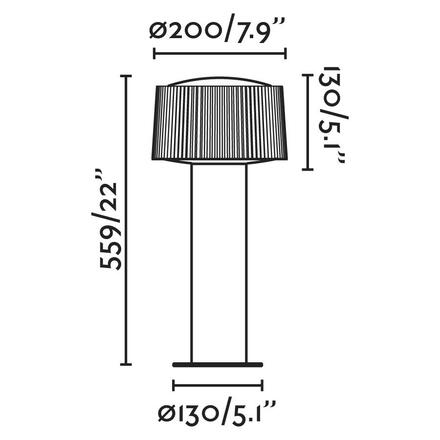 FARO MUFFIN sloupková lampa, tmavě šedá, H610