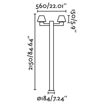 FARO MISTU sloupková lampa, tmavě šedá, 2XE27