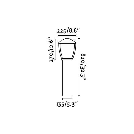 FARO WILMA sloupková lampa, tmavě šedá