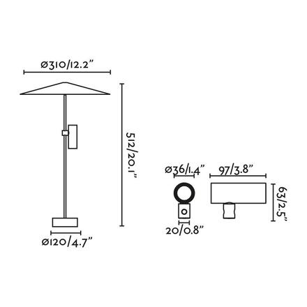 FARO CLAP 512 stojací lampa, černá 6W 3000K 38st. se stínítkem