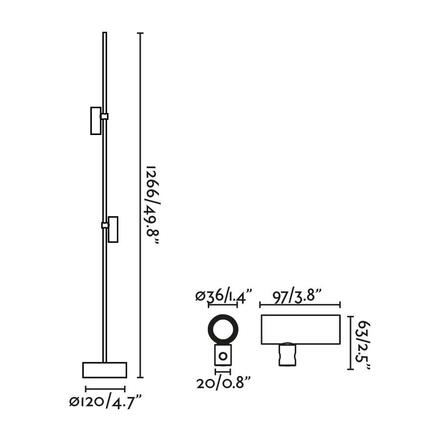 FARO CLAP 1266 stojací lampa, černá 2x6W 3000K 38st.