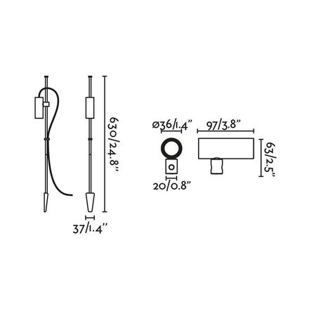 FARO CLAP 630 lampa se zápichem, černá 6W 3000K 38st. 24V