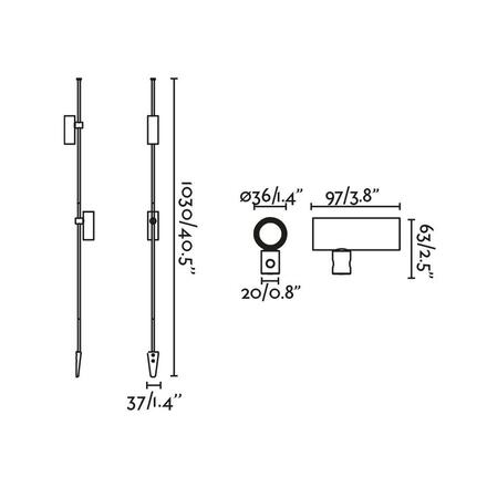 FARO CLAP 1030 lampa se zápichem, černá 2x6W 3000K 38st. 24V