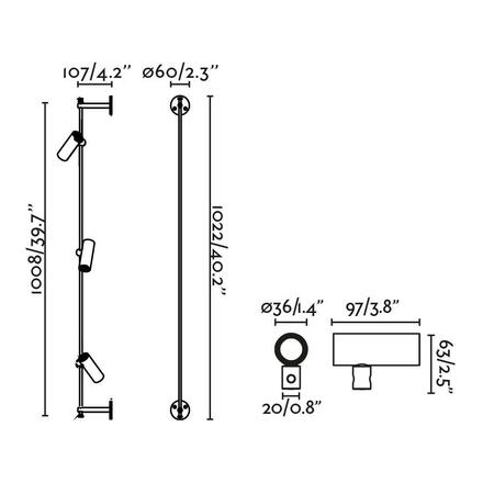 FARO CLAP lineární nástěnné a stropní svítidlo, černá 3x6W 3000K 38st.