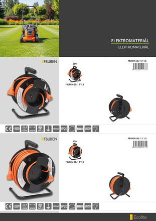 Ecolite Buben 50m s jednou koncovkou oranžový FBUBEN-50/1 3*1 5