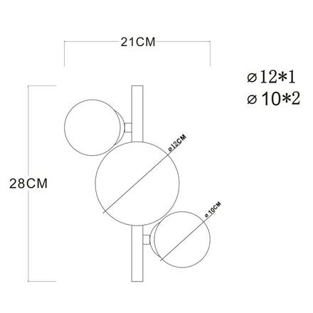 GLOBO RIHA 56135-3W Nástěnné svítidlo