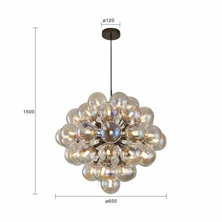 GeeTi Závěsné svítidlo Portofino 44x 2W 230lm 3000K černý chrom