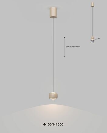 GeeTi Závěsné svítidlo Quiberon 6W 600lm 3000K béžová