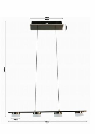 GeeTi Závěsné svítidlo Cassis 21W 2100lm 3000K černý chrom