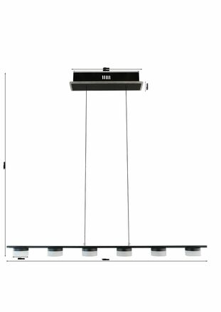 GeeTi Závěsné svítidlo Cassis 30W 3000lm 3000K černý chrom