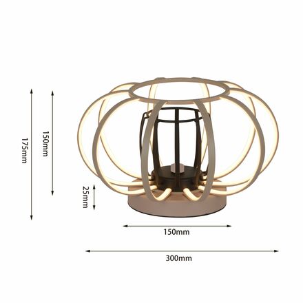 GeeTi Stolní lampa Salo 18W 1800lm 3000K béžová