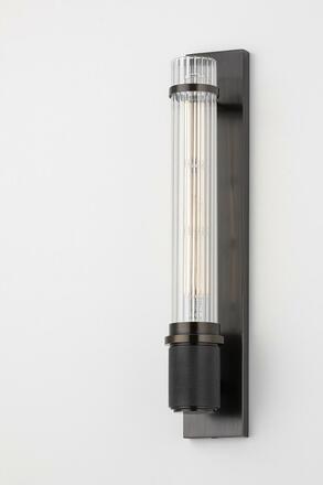 HUDSON VALLEY nástěnné svítidlo SHAW ocel/sklo staromosaz/čirá E27 1x6W 1200-AGB-CE