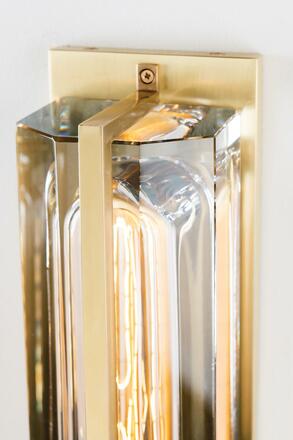 HUDSON VALLEY nástěnné svítidlo HAWKINS ocel/sklo staromosaz/čirá E27 1x40W 1731-AGB-CE