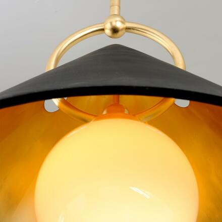 HUDSON VALLEY závěsné svítidlo CHARM kov/sklo černá/zlatá/opál E27 1x100W 289-42-CE