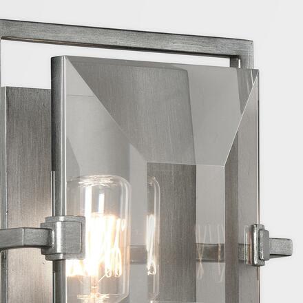 HUDSON VALLEY nástěnné svítidlo PRISM hliník/sklo grafit/kouřová E14 1x40W B2821-CE
