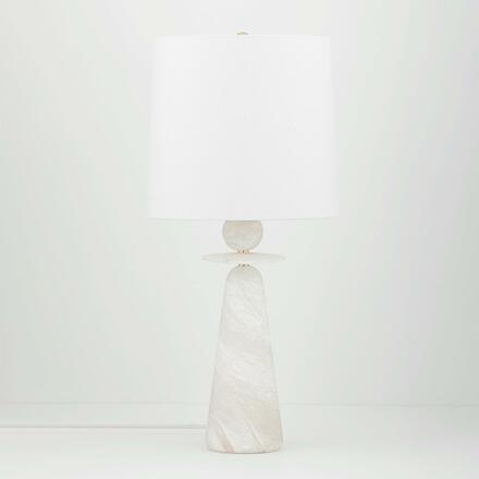 HUDSON VALLEY stolní lampa MONTGOMERY mosaz/textil staromosaz/bílá E27 1x75W L1595-AGB-CE