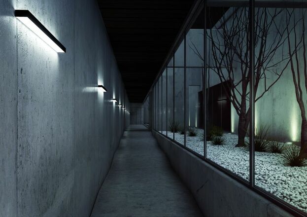 LUCIS nástěnné svítidlo IZAR II 14,4W LED 4000K akrylátové sklo černá I2.L4.900.93M DALI2 DALI