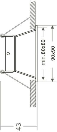 Deko-Light stropní vestavné svítidlo Arktur hranaté 12V AC/DC GU5.3 / MR16 1x max. 50,00 W 90 bílá RAL 9003  110020