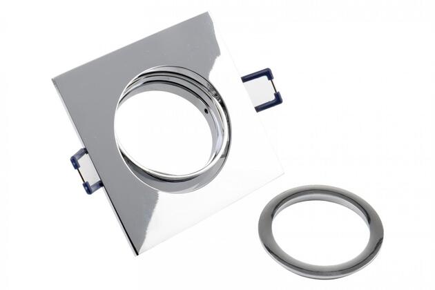 Deko-Light zapuštěné bodové svítidlo - Samsola, hranaté, leštěná, stříbrná 110047