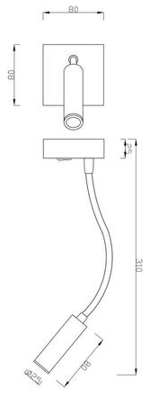 Deko-Light nástěnné přisazené svítidlo Brahe I 100-240V AC/50-60Hz 3,30 W 3000 K 175 lm 310 bílá RAL 9016 341236