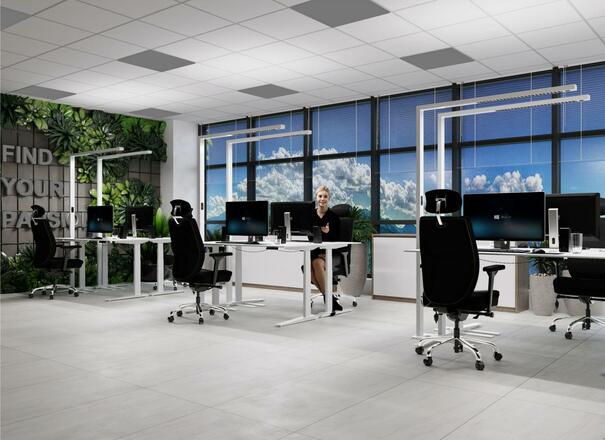 Deko-Light stojací svítidlo, Office Three Pro, Motion, 80 W, DIM, 2700/6500 K, 220-240V 9000 lm 1240 mm tmavě černá RAL 9005 342233