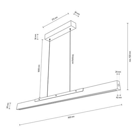 Deko-Light závěsné svítidlo, Madera, 13 W, DIM, 3000 K, přírodní dub, 220-240V 1600 lm 900 mm hnědá/černá 342234