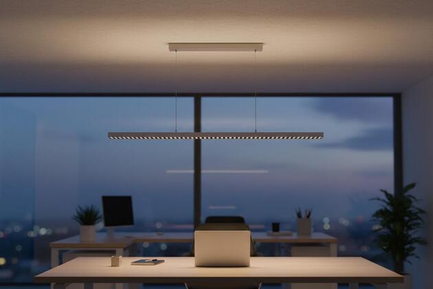 Deko-Light závěsné svítidlo Office Three Pro Up and Down, 77 W, DALI, 4000 K, světlešedá 342262