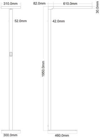 Deko-Light stojací svítidlo Office One Motion 220-240V AC/50-60Hz 80,00 W 4000 K 7400 lm 610 mm šedá RAL 9006 343032