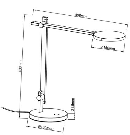 Deko-Light stolní lampa Adhara 100-240V AC/50-60Hz 12,00 W 3000 K 640 lm 498 stříbrná 346028