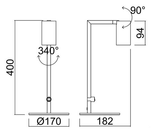 Deko-Light stolní lampa - Can Tilt, 1x 7,5 W GU10, černá 346087