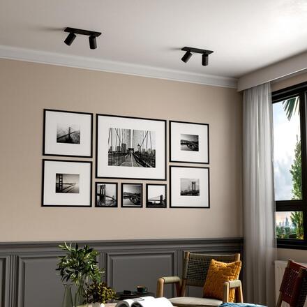 Deko-Light stropní přisazené svítidlo - Can Tilt hranaté, 2x 7,5 W GU10, černá 348248