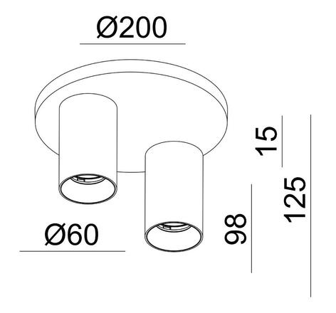 Deko-Light stropní přisazené svítidlo - Can Tilt kulaté, 2x 7,5 W GU10, černá 348254
