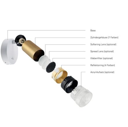 Deko-Light stropní přisazené svítidlo - Can Tilt kulaté základna, 2x 7,5 W GU10, bílá 348272